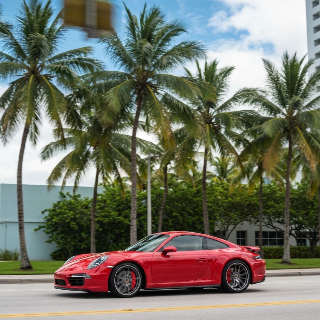 Porsche in Miami Streets